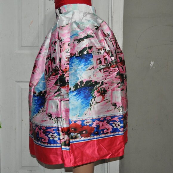 Skirt Fashion Pleated A-Line Female Print All-Match swing skirt Medium - Picture 3 of 4